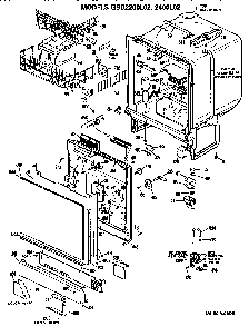 Tub/racks Diagram and Parts List for GSD2200L02BW  General Electric Dishwasher