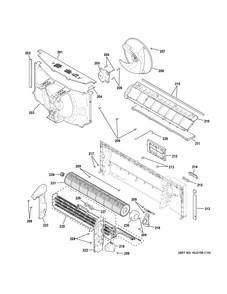 MOTOR & CHASSIS PARTS Diagram and Parts List for AZ45E09DACW2  General Electric Air Conditioner