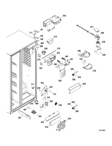 FF SECTION Diagram and Parts List for GSR25VGTABB  General Electric Refrigerator