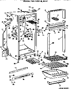 Cabinet Parts Diagram and Parts List for TBF15SFC  General Electric Refrigerator