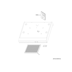 Range Hood Diagram and Parts List for JVXR22DV1BB  General Electric Range Hood