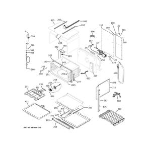 Lower Oven Diagram and Parts List for CTS92DM2N3S5  General Electric Wall Oven