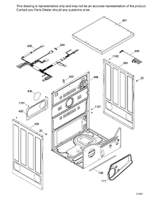 CABINET Diagram and Parts List for PCKS443EB4WW  General Electric Dryer
