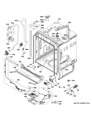 Part Location Diagram of WD12X25080 GE FILL FUNNEL CAP