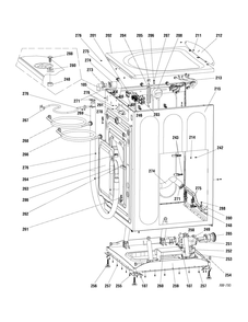 CABINET Diagram and Parts List for GBVH5200J3WW  General Electric Washer