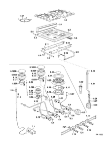 Part Location Diagram of DEL029669 GE TR inlet pipe