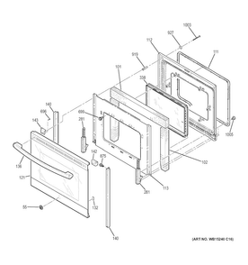 Part Location Diagram of WB56X43419 GE DOOR FRAME SIDE BLACK