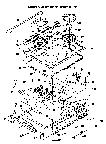 Cooktop Diagram and Parts List for JGSP30GEP2  General Electric Range