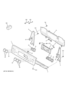 CONTROL PANEL Diagram and Parts List for PB930SJ4SS  General Electric Range