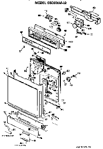 Front/control Panel Diagram and Parts List for GSD800M-02  General Electric Dishwasher