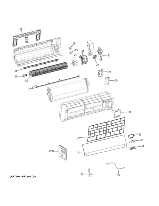 Part Location Diagram of WJ35X23134 GE WIRING HARNESS