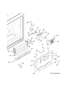 Freezer Section Diagram and Parts List for GBS20EGHBRBB  General Electric Refrigerator