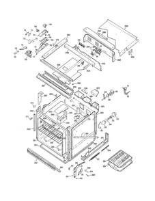Lower Oven Diagram and Parts List for JKP62GK3  General Electric Microwave Oven Combo