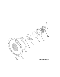 Convection Fan Diagram and Parts List for JGSS86SP3SS  General Electric Range
