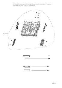UPPER RACK ASSEMBLY Diagram and Parts List for PDT660SGF2BB  General Electric Dishwasher