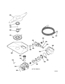 MOTOR Diagram and Parts List for 4070610  General Electric Dishwasher