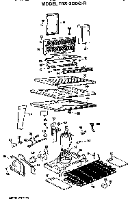 Unit Parts Diagram and Parts List for TBX20DGR  General Electric Refrigerator