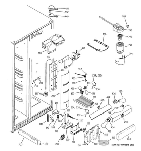 Fresh Food Section Diagram and Parts List for CSW25LSWASS  General Electric Refrigerator