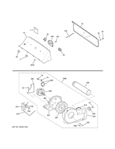 Backsplash, Blower & Motor Assembly Diagram and Parts List for HTX21PASK0WW  Hotpoint Dryer