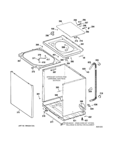 CABINET Diagram and Parts List for 57751H0WW  General Electric Washer