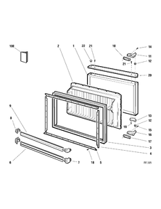 FREEZER DOOR Diagram and Parts List for TCX18PADBBB  General Electric Refrigerator