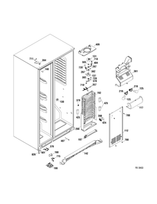 FZ SECTION Diagram and Parts List for DSRF5KGXAEWW  General Electric Refrigerator