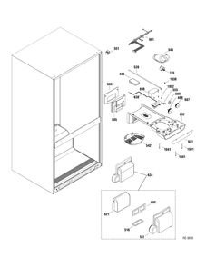 FF SECTION Diagram and Parts List for GBRC0GAXARBB  General Electric Refrigerator