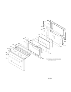 LOWER DOOR Diagram and Parts List for CCGS990SET2SS  General Electric Range