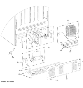 Machine Compartment Diagram and Parts List for GIE21GTHBWW  General Electric Refrigerator
