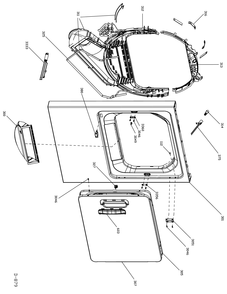 FRONT PANEL & DOOR Diagram and Parts List for GTMP520ED3WW  General Electric Dryer