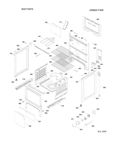 BODY PARTS Diagram and Parts List for JCBS63DP1WW  General Electric Range