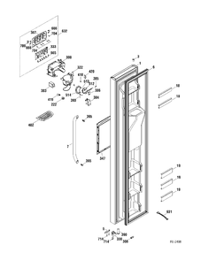 FZ DOOR Diagram and Parts List for GSR23VSTASS  General Electric Refrigerator