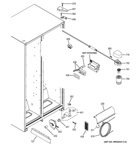 Fresh Food Section Diagram and Parts List for GSF25JGDSWW  General Electric Refrigerator