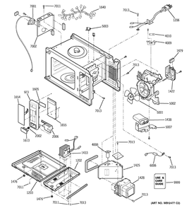 CONTROL PANEL, BODY, BASE PLATE & SENSOR PARTS Diagram and Parts List for GLMB186KBB  General Electric Microwave