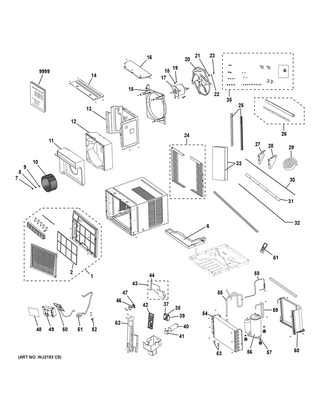 Part Location Diagram of WJ26X24833 GE BOARD MOUNT
