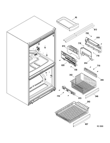 FZ SHELVES Diagram and Parts List for PFSF5PJXACC  General Electric Refrigerator