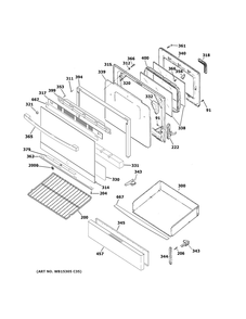 Door And Drawer Parts Diagram and Parts List for JGB635REK5SS  General Electric Range