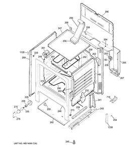 Body Parts Diagram and Parts List for RB560DH1BB  Hotpoint Range