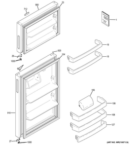 Doors Diagram and Parts List for HPS18BTHBRBB  Hotpoint Refrigerator