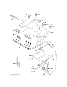 Gas & Burner Parts Diagram and Parts List for JGSS66EEL2ES  General Electric Range