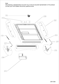 DOOR ASM Diagram and Parts List for PDT660SSF1SS  General Electric Dishwasher
