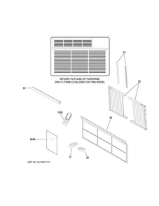 Room Air Conditioner Diagram and Parts List for AEZ06LVL1  General Electric Air Conditioner