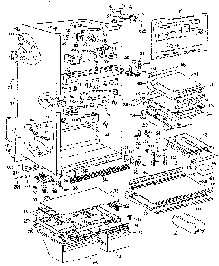 Cabinet Diagram and Parts List for TBX25RLB  General Electric Refrigerator