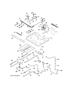 Gas & Burner Parts Diagram and Parts List for PGB950SEF3SS  General Electric Range