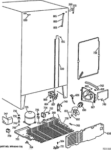 UNIT PARTS Diagram and Parts List for 39571  General Electric Refrigerator