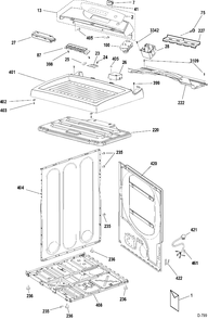 CABINET Diagram and Parts List for DE70FA1-CA2  General Electric Dryer