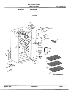 Cabinet Diagram and Parts List for SIG140060B  General Electric Refrigerator