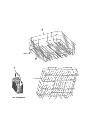 RACK ASSEMBLIES Diagram and Parts List for QDT125SSK0SS  General Electric Dishwasher