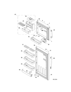 FF DOOR Diagram and Parts List for RAM1540YDCN0  General Electric Refrigerator