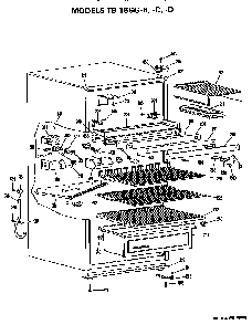 Cabinet Parts Diagram and Parts List for TB15SGCLWH  General Electric Refrigerator